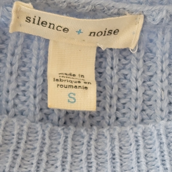 silence + noise Blue Sweater with Bell Sleeves and Strings. Size S - Picture 2 of 6